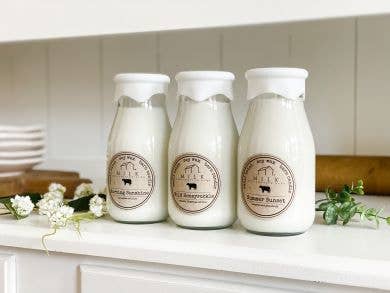 Milk Bottle Candle, Wild Honeysuckle
