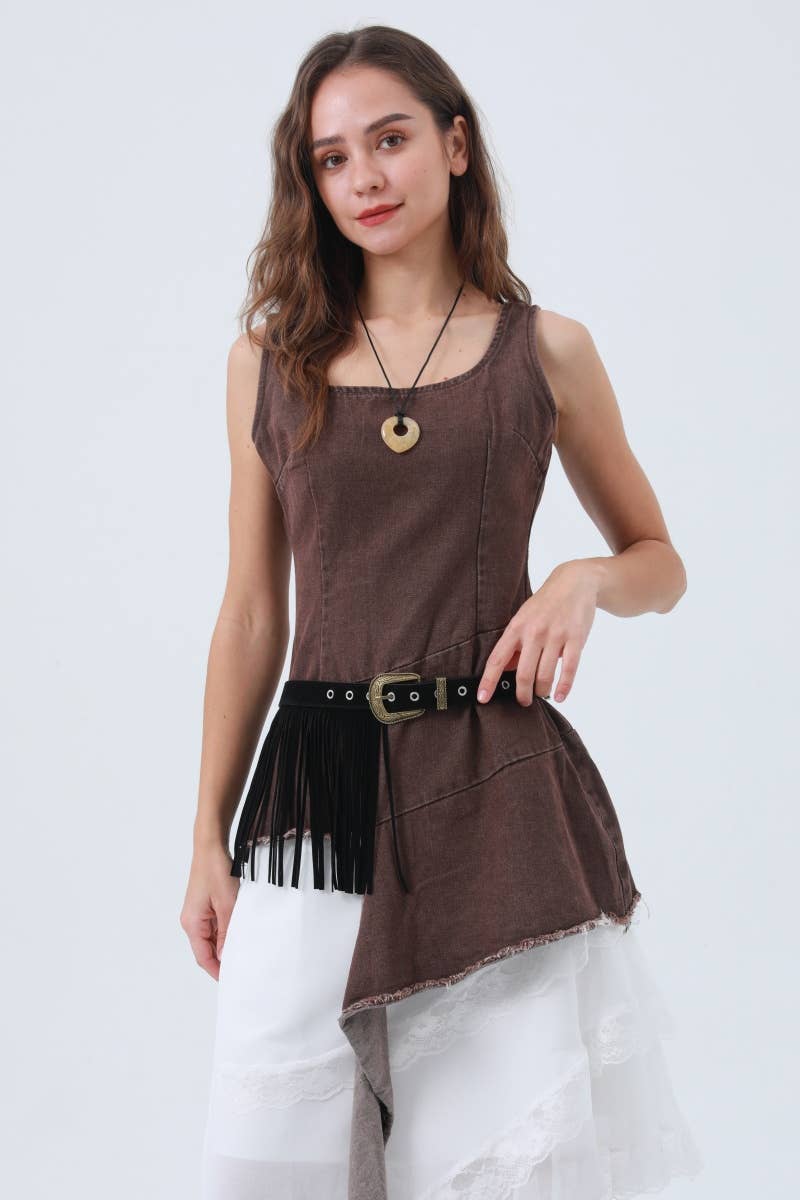 Western Fringe Belt – Antique Buckle & Tassel