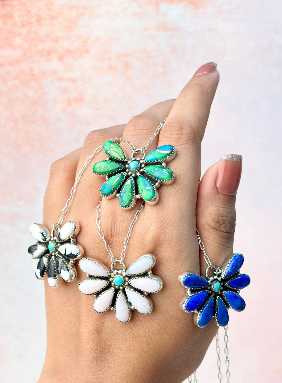 White Buffalo Blooming Chain Pendant