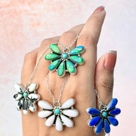 White Buffalo Blooming Chain Pendant