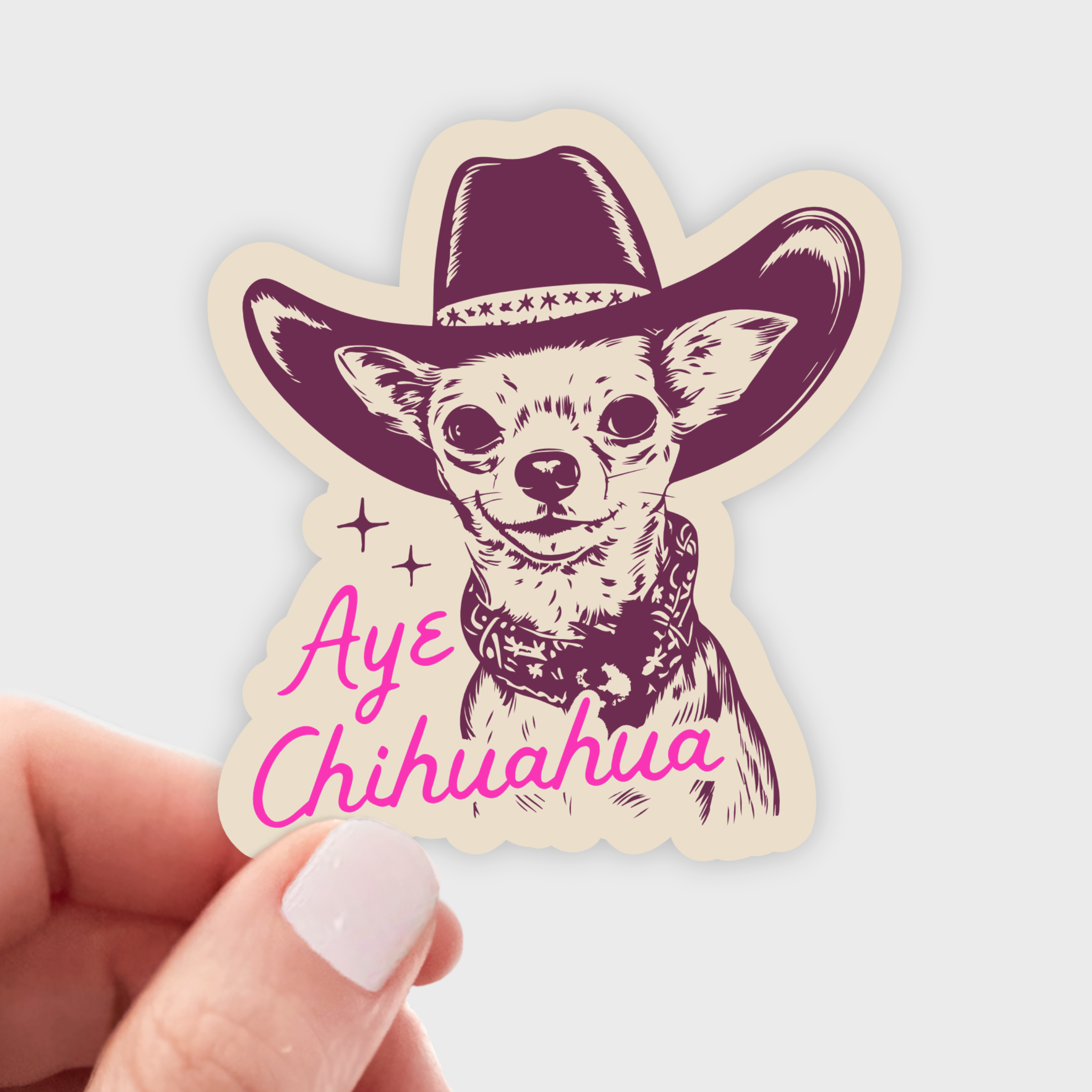 Aye Chihuahua Cowboy Sticker
