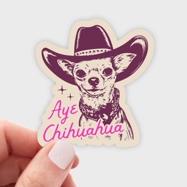 Aye Chihuahua Cowboy Sticker