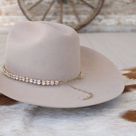 Rose Gold Rhinestone Bling Hat Band - The Kate