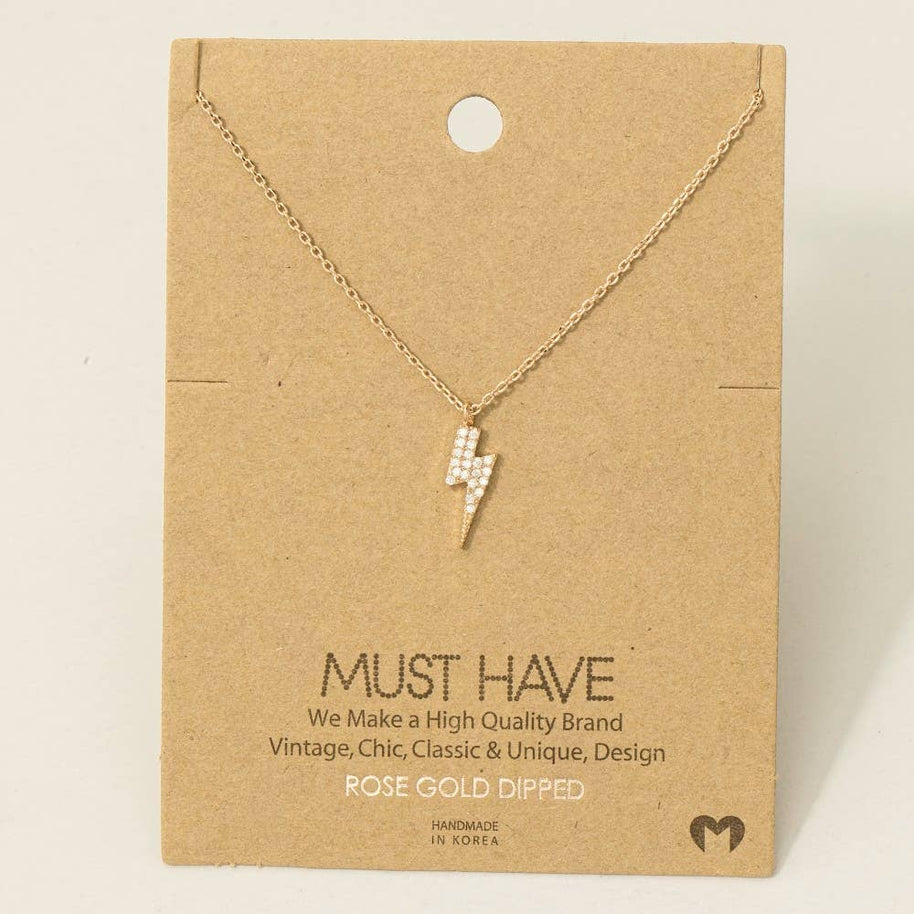Cz Lightning Bolt Necklace