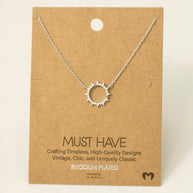 Pave Circle Sun Necklace
