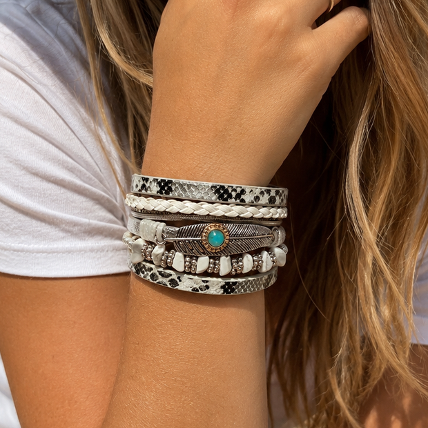 White Boho Wrap Bracelet