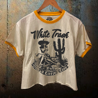 White Trash Ringer Crop T-shirt