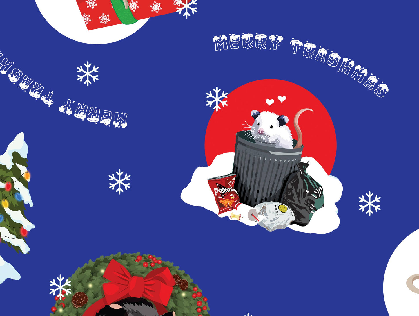 Merry Trashmas Wrapping Paper - Possum Christmas Gift Wrap