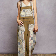 Patchwork & Studs Overalls
