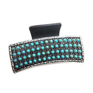 Western Turquoise Dot Bubble Metal Plate Hair Claw