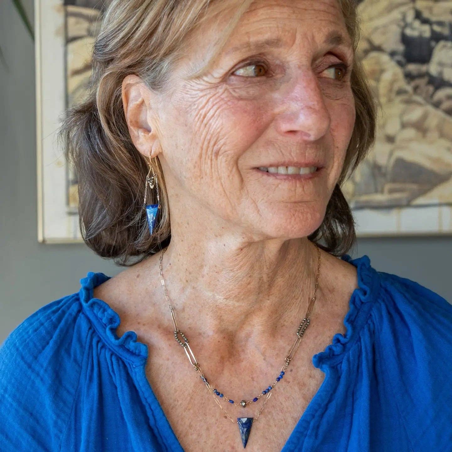 IHandmade nk Pen Lapis Necklace