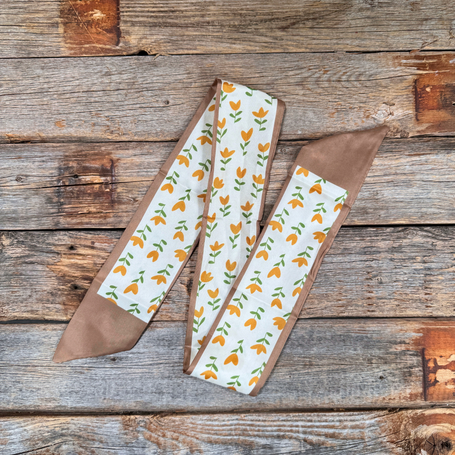 Tan and Cream Western Skinny Mini Wild Rag  / Cowgirl Necktie #TW103