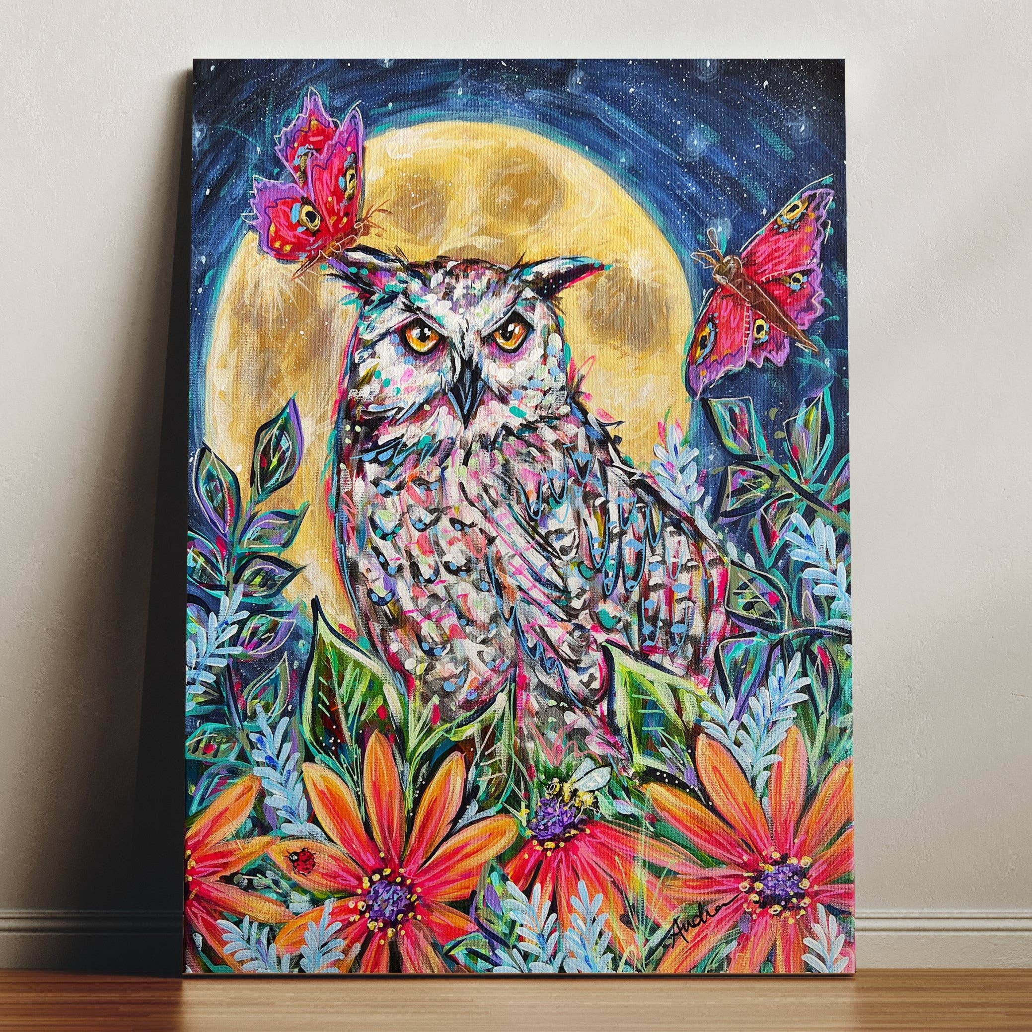 Owl Moon Canvas Print