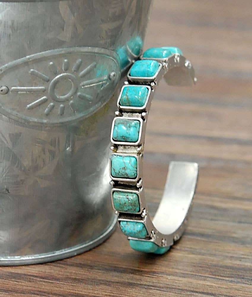 Turquoise Cuff Bracelet, Square