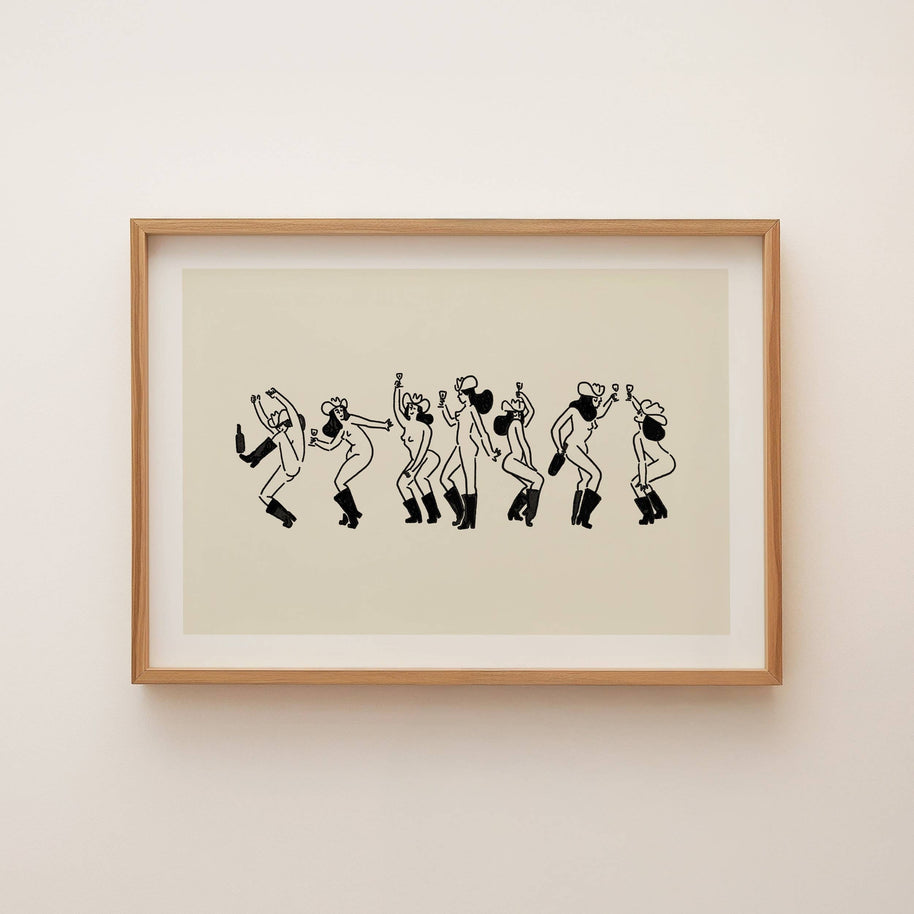 "Cowgirl Social" Minimal Western Art Print