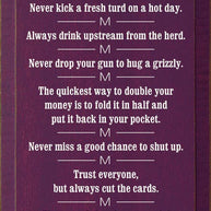 Cowboy Wisdom Vertical Wood Sign