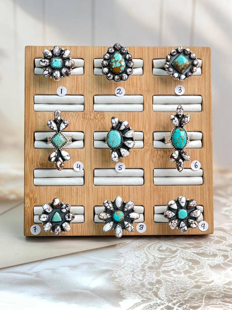 Handmade Wild Horse Turquoise Adjustable Ring 2