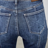 High-Rise Boot Cut Jeans Seam Detail