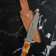 Damascus Hunting Knife Full Tang with Damascus Hilt