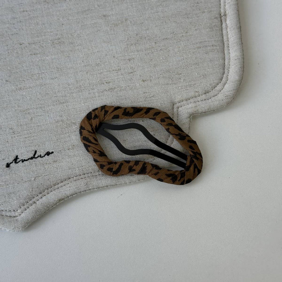 Leopard Bow Flower Claw Clip