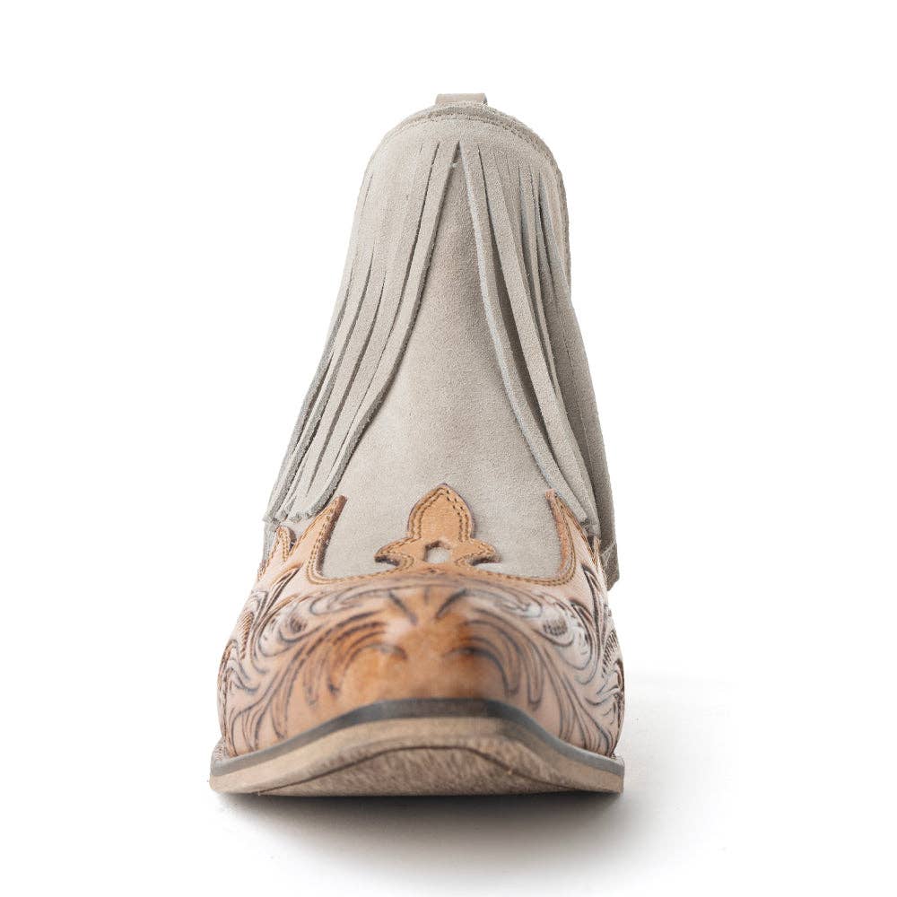Myra Cimarron Belle Fringed Handtooled Leather Booties