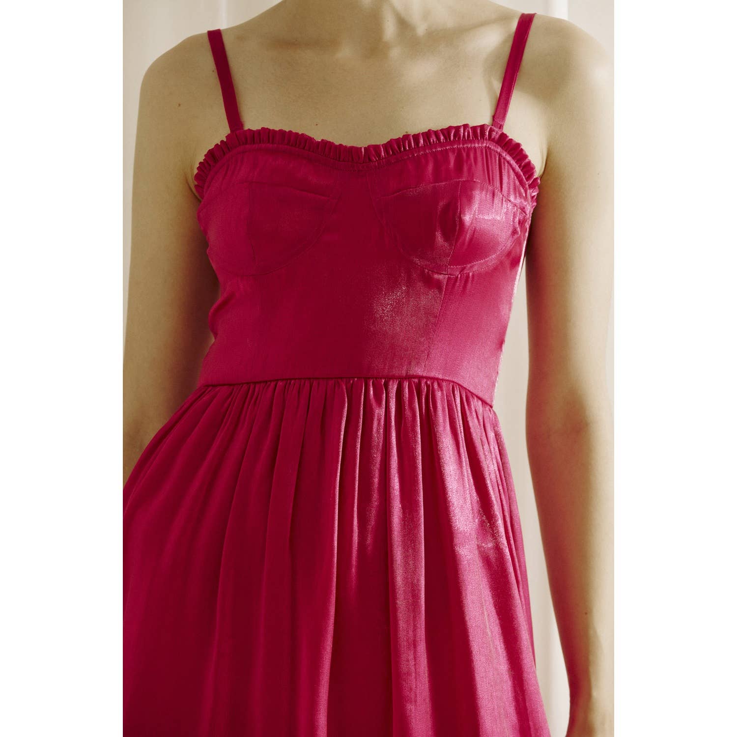 Bustier Midi Dress, Magenta