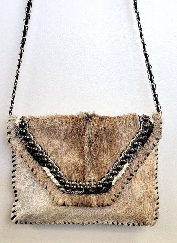 Boho Hair on Hide Leather Clutch