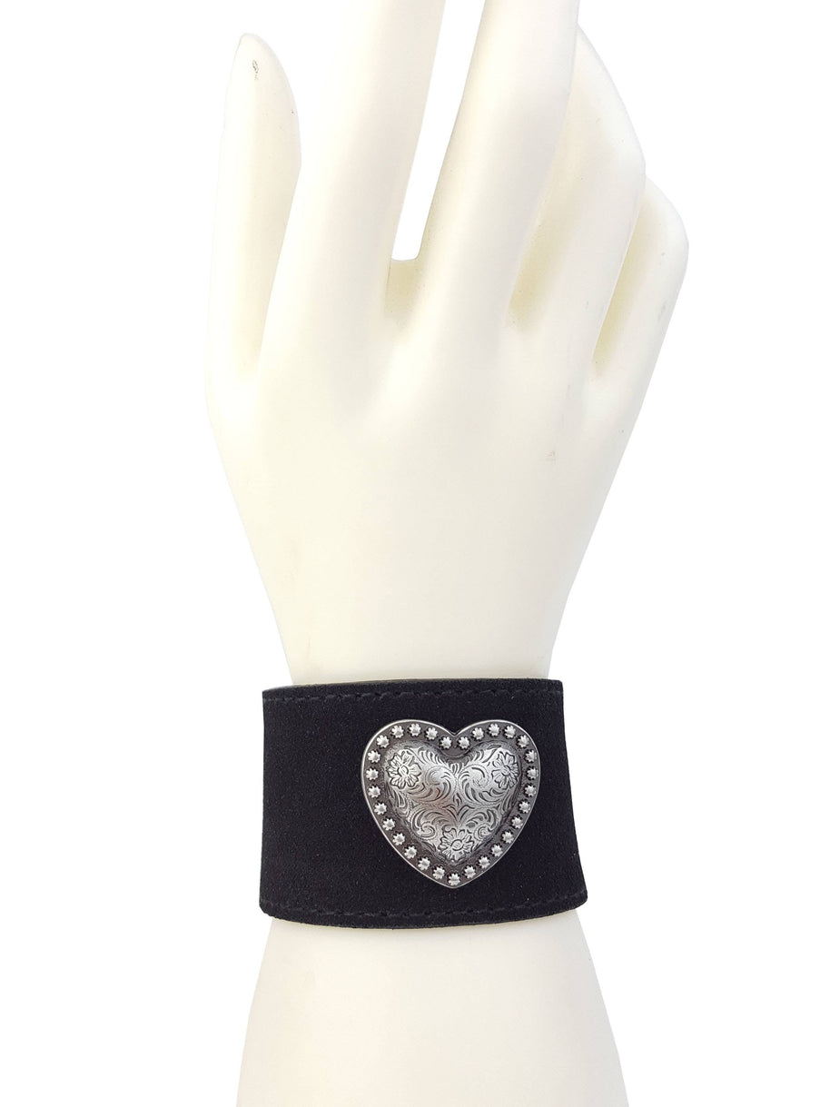 Suede Bracelet with Heart Concho