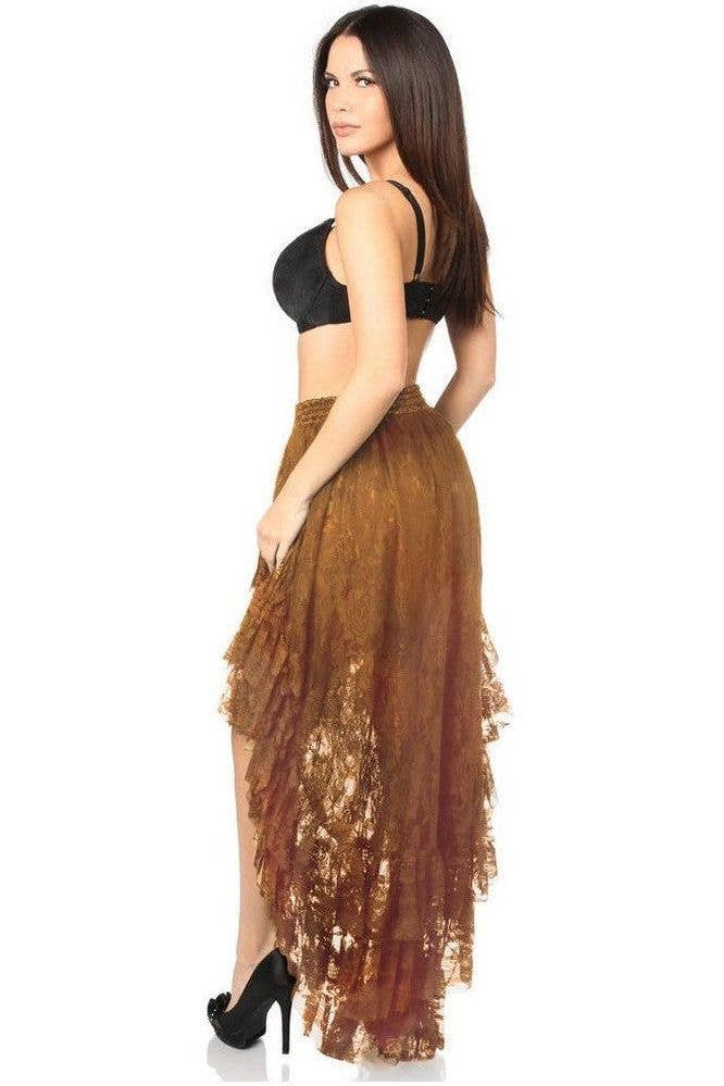 LIMITED EDITION Brown High Low Lace Skirt