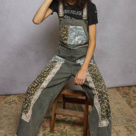 Patchwork & Studs Overalls