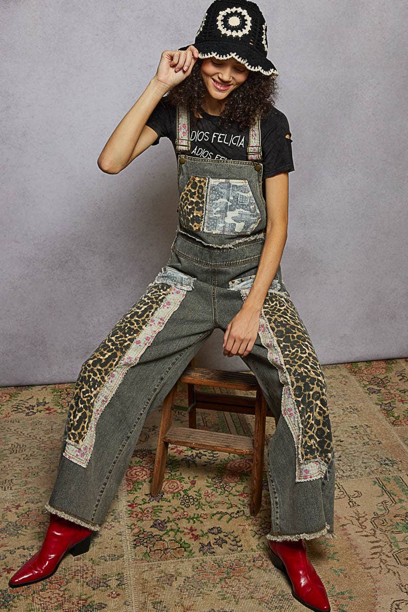 Patchwork & Studs Overalls