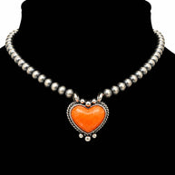 Navajo Beads Heart Stone Choker