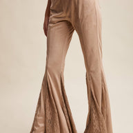Lace Inset Flare Pants