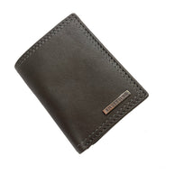 Double Stitch Leather Trifold Wallet