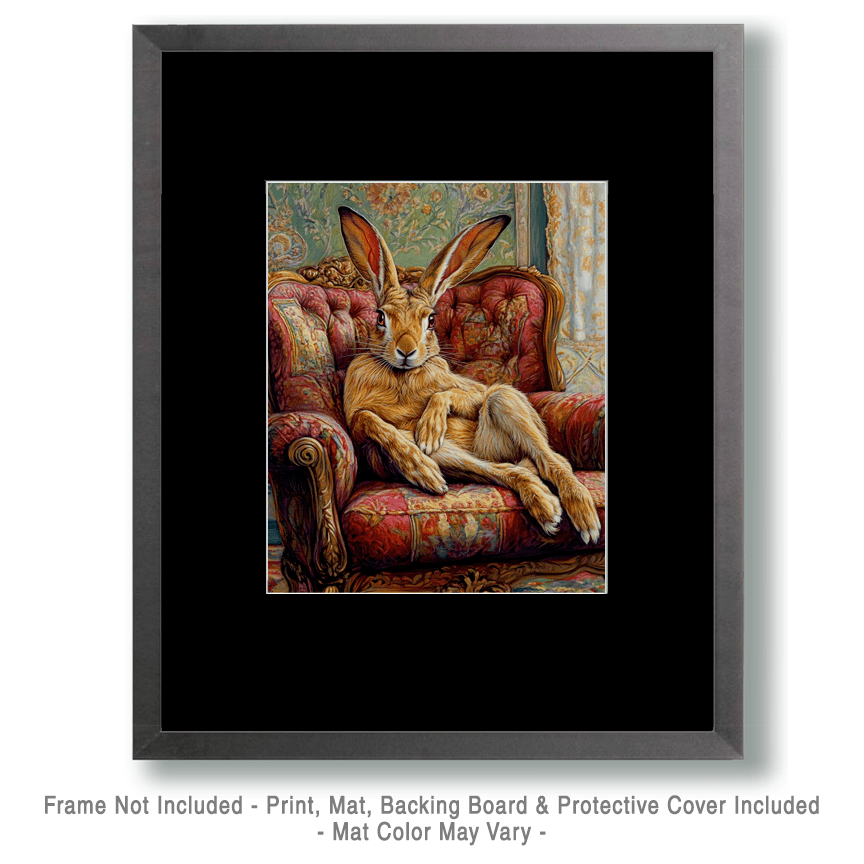 Jackrabbit Lounging in Chair Art Print