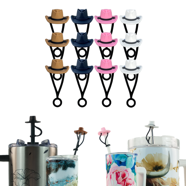 Cowboy Hat Silicone Straw Topper