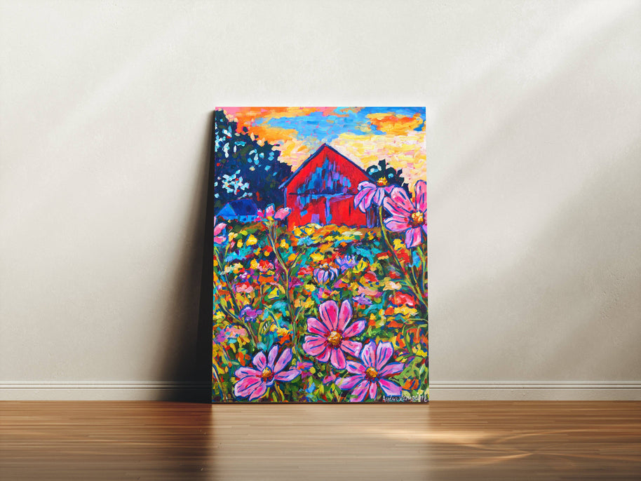Red Barn Farmhouse Canvas Print