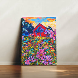 Red Barn Farmhouse Canvas Print