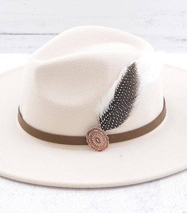 Concho Feather Hat Pin, Guinea