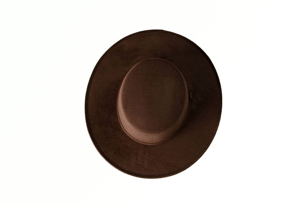 Vegan Suede Boater Hat
