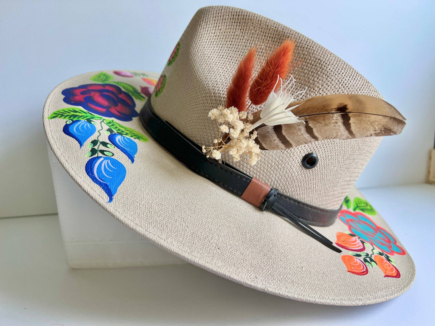 Hat feathers - Rust and Neutral "Terracotta"