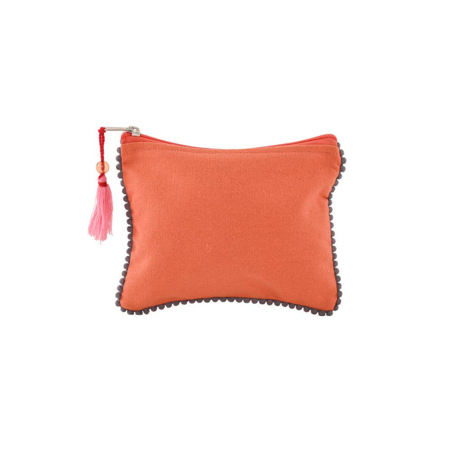 Orange Damask Goat Pouch 6X8