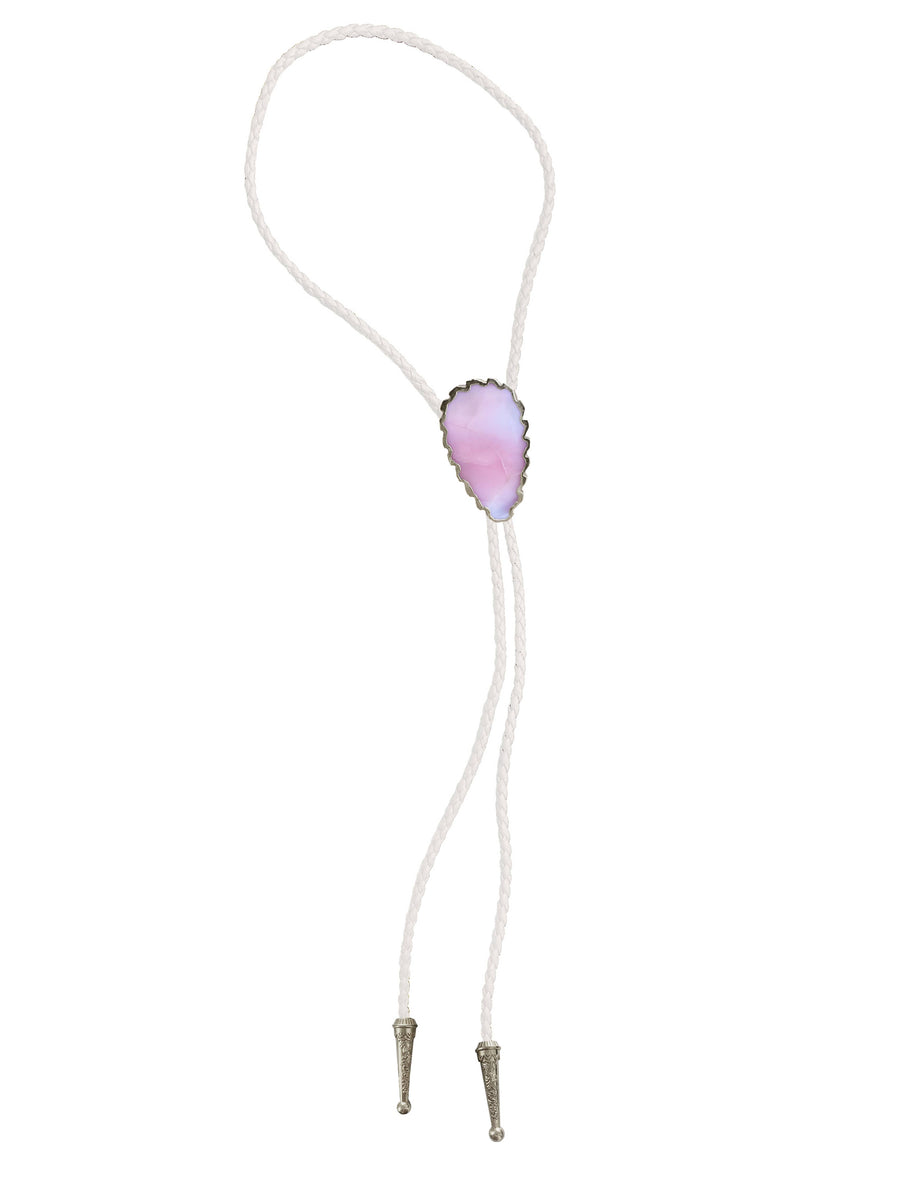 Gemstone Bolo Tie - Pink Opal