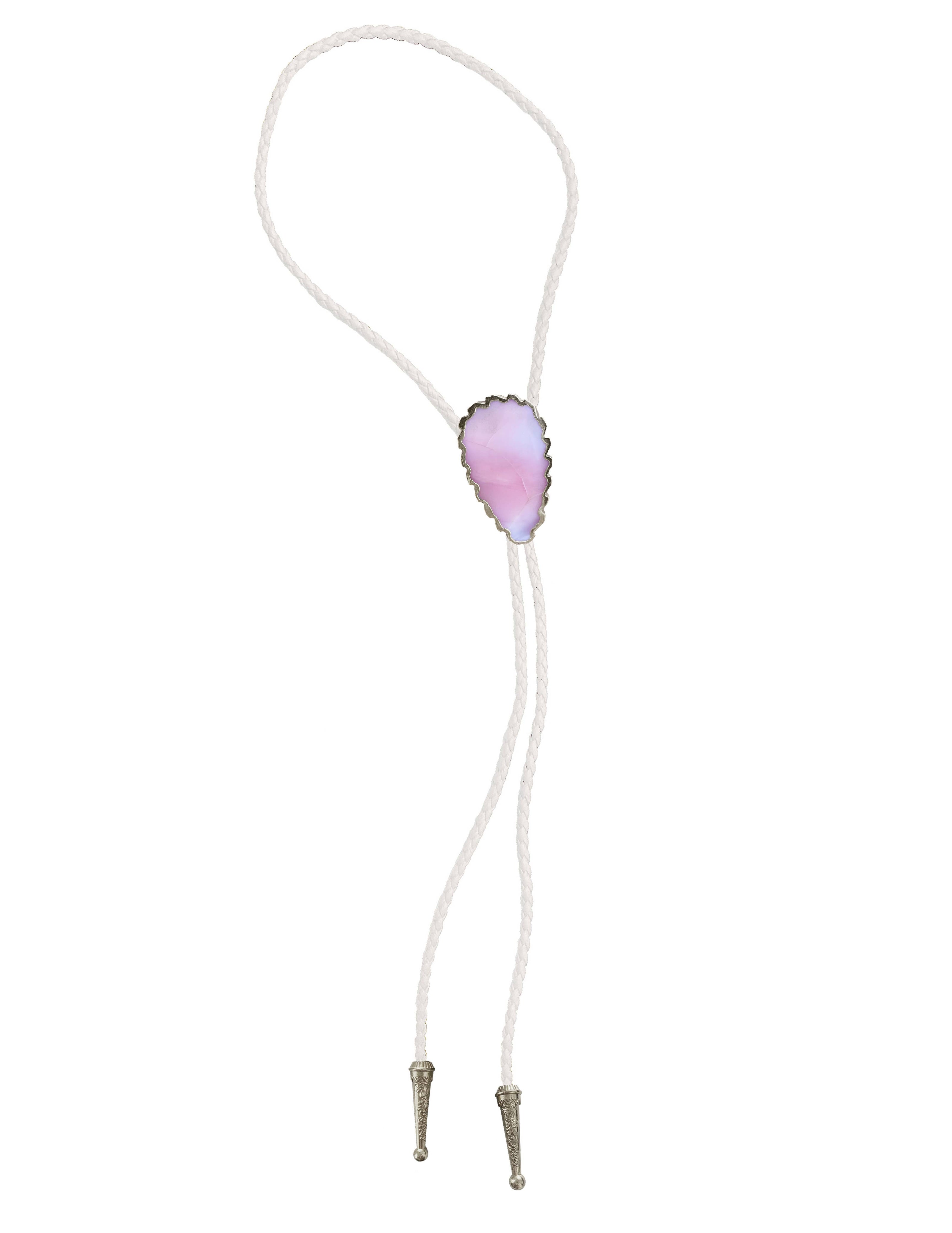 Gemstone Bolo Tie - Pink Opal
