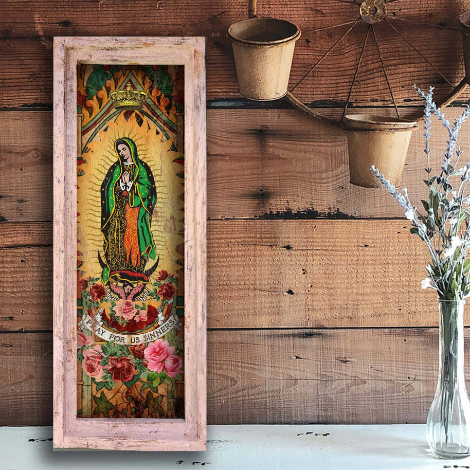 Pray for us Sinners Wood Art