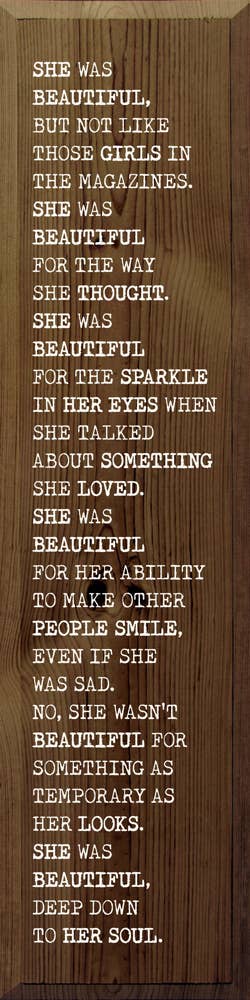 She was beautiful, but not like those girls