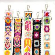 Textured Floral Adjustable Purse Strap