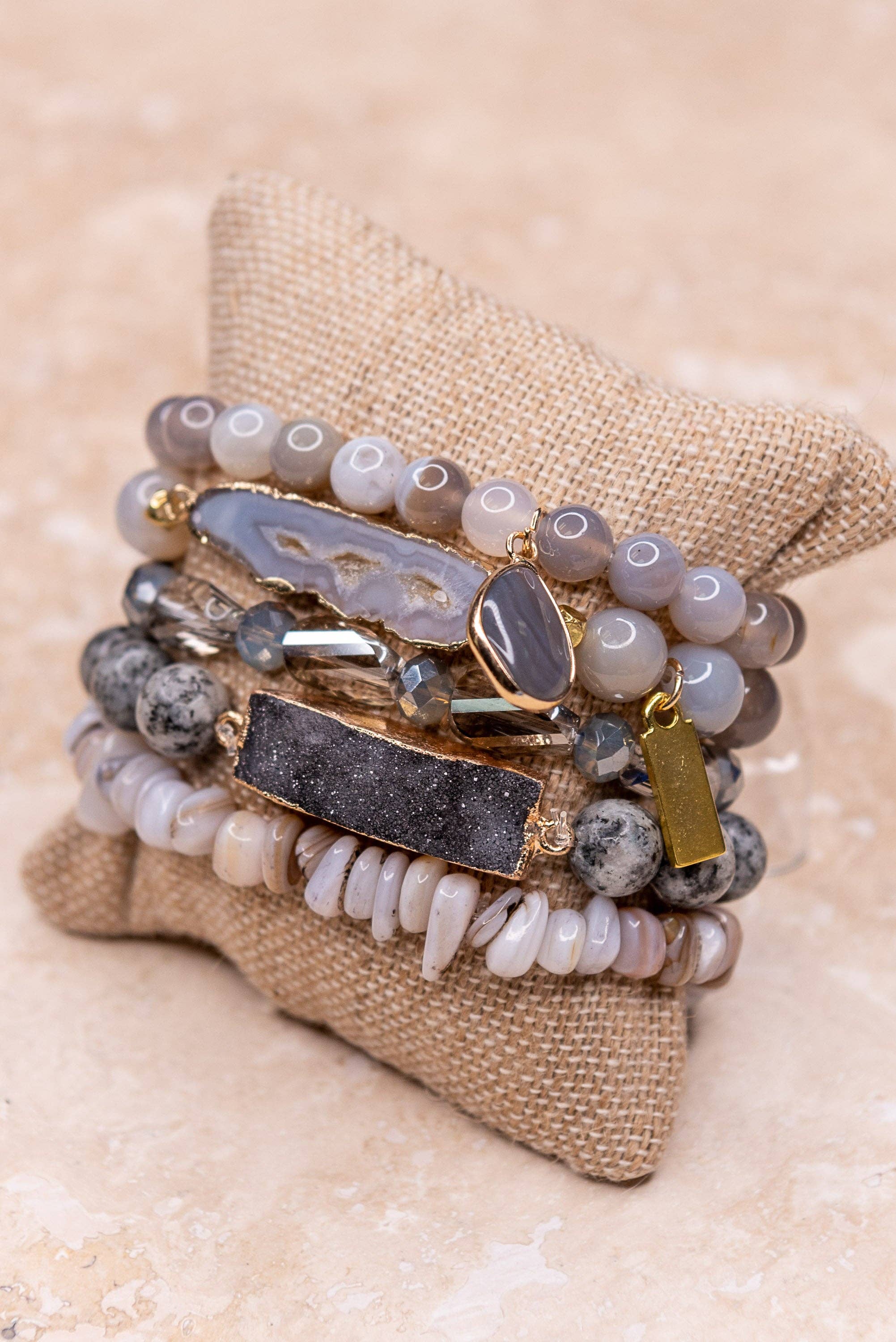 Leona Bracelet Set in Gray