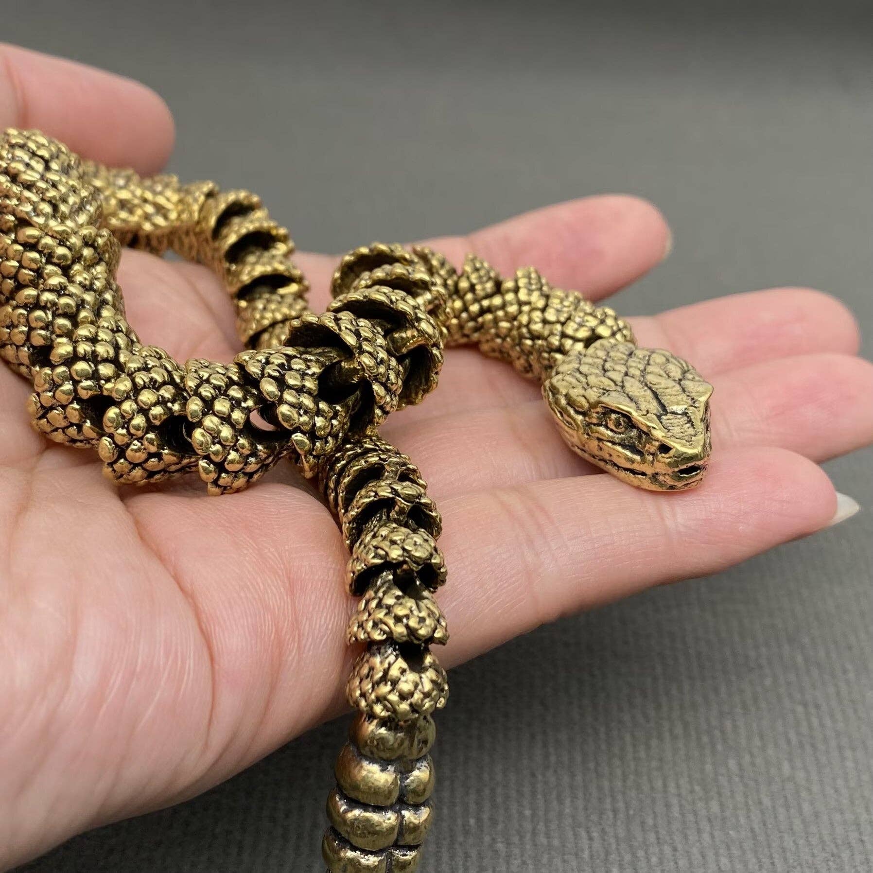 Movable Brass Rattlesnake