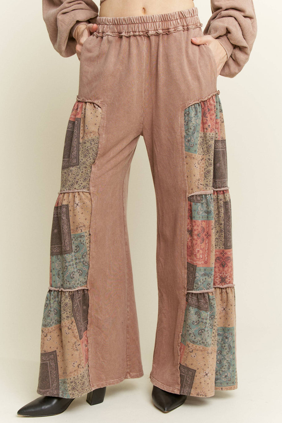 Tiered Boho Wide Leg Pants